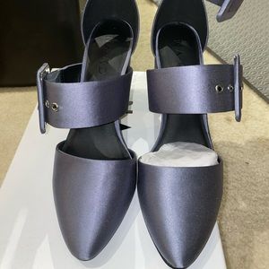 Gray satin shoes NIB NWT size 38 (8US)